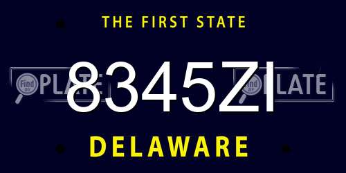 8345ZI Delaware License Plate