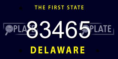 83465 Delaware License Plate