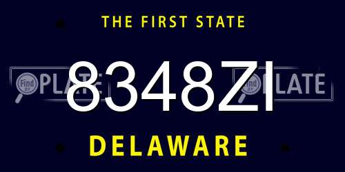8348ZI Delaware License Plate