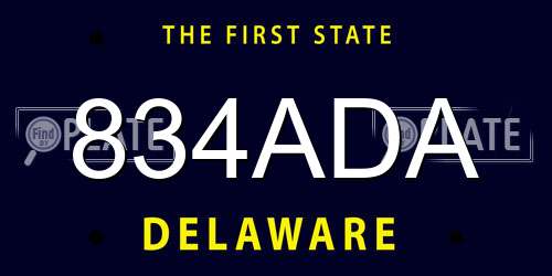 834ADA Delaware License Plate