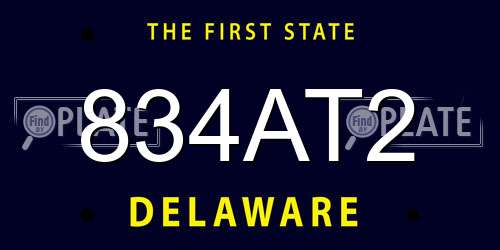 834AT2 Delaware License Plate