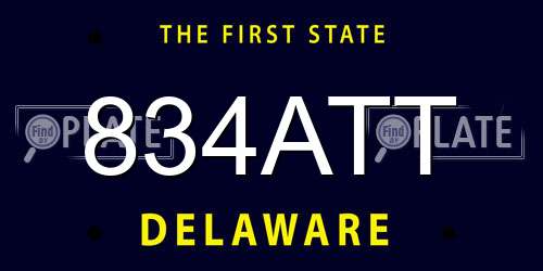834ATT Delaware License Plate