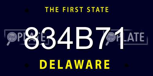834B71 Delaware License Plate