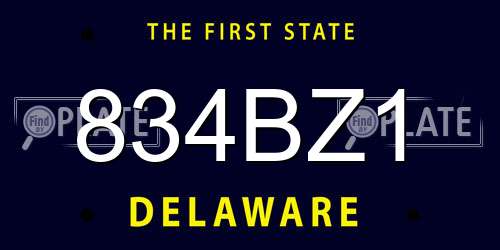 834BZ1 Delaware License Plate