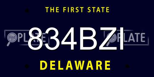834BZI Delaware License Plate