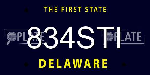 834STI Delaware License Plate