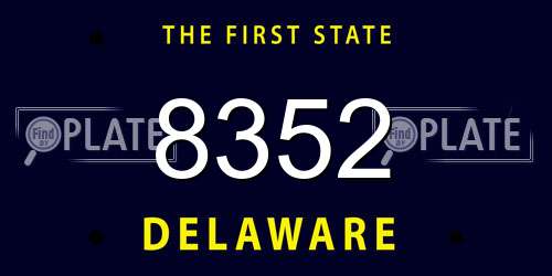 8352 Delaware License Plate