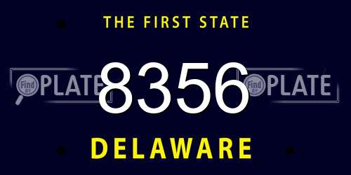 8356 Delaware License Plate