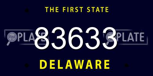 83633 Delaware License Plate