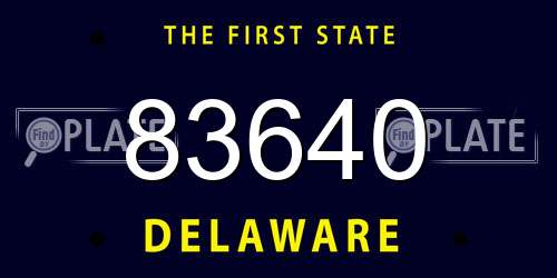 83640 Delaware License Plate