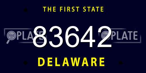 83642 Delaware License Plate