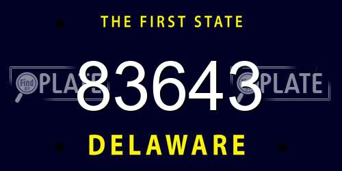 83643 Delaware License Plate