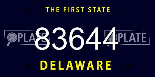 83644 Delaware License Plate
