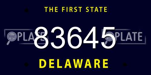 83645 Delaware License Plate