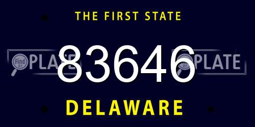 83646 Delaware License Plate