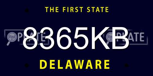8365KB Delaware License Plate