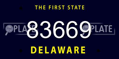 83669 Delaware License Plate