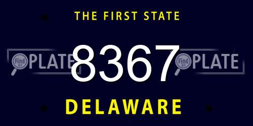 8367 Delaware License Plate
