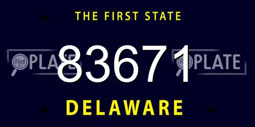 83671 Delaware License Plate