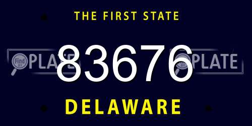 83676 Delaware License Plate