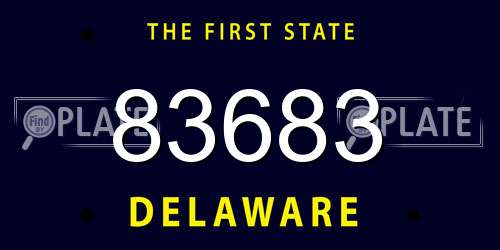 83683 Delaware License Plate