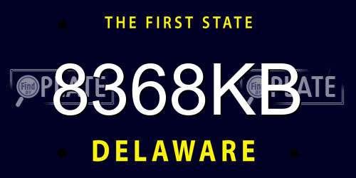 8368KB Delaware License Plate