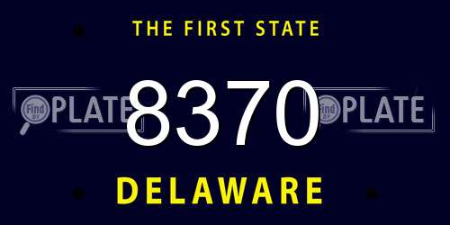 8370 Delaware License Plate