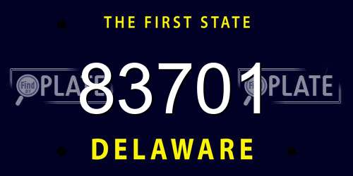 83701 Delaware License Plate