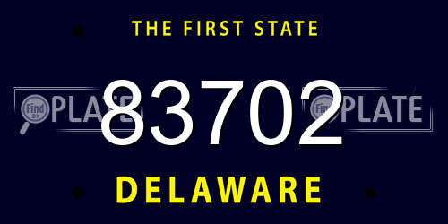 83702 Delaware License Plate