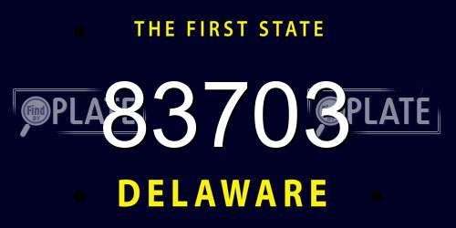 83703 Delaware License Plate