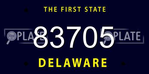 83705 Delaware License Plate