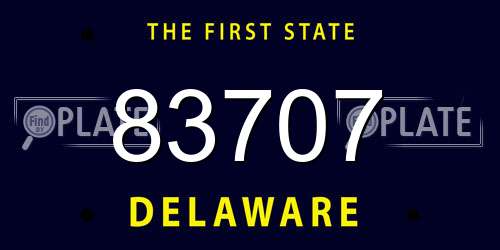 83707 Delaware License Plate
