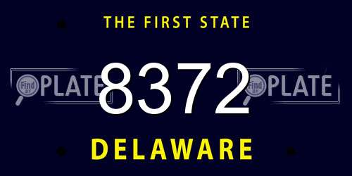 8372 Delaware License Plate