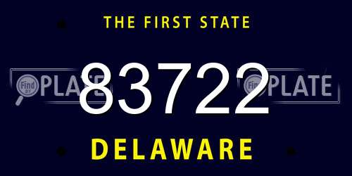 83722 Delaware License Plate