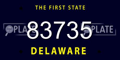 83735 Delaware License Plate