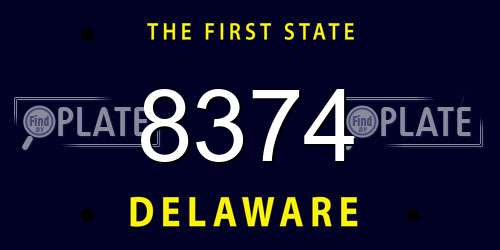 8374 Delaware License Plate