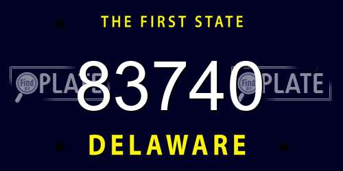 83740 Delaware License Plate