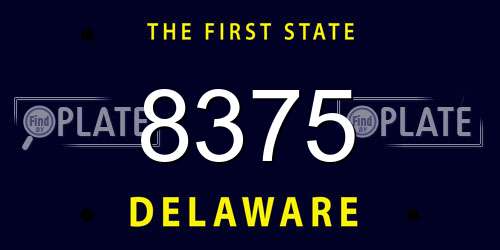 8375 Delaware License Plate