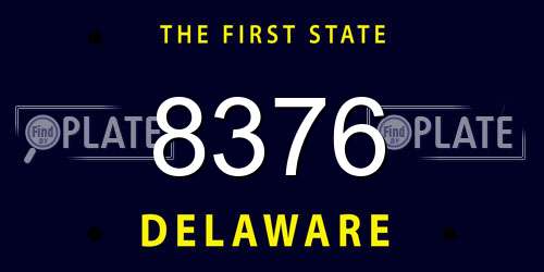 8376 Delaware License Plate