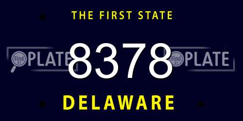 8378 Delaware License Plate