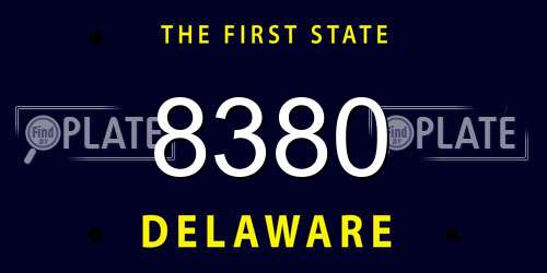 8380 Delaware License Plate