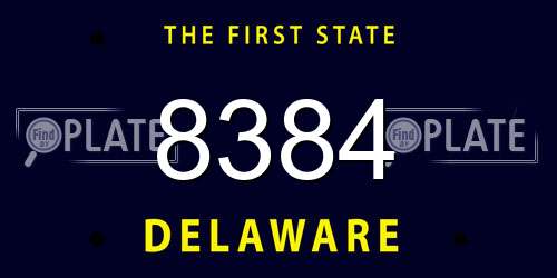 8384 Delaware License Plate