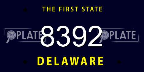 8392 Delaware License Plate