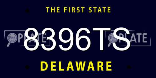 8396TS Delaware License Plate