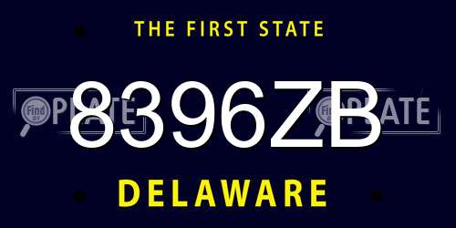 8396ZB Delaware License Plate