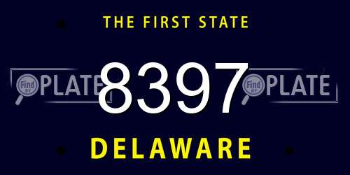 8397 Delaware License Plate