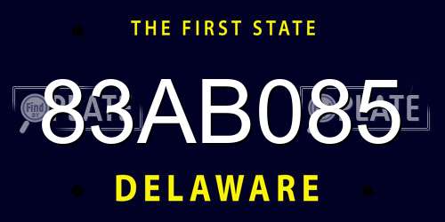 83AB085 Delaware License Plate