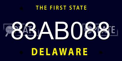 83AB088 Delaware License Plate