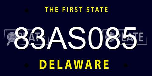 83AS085 Delaware License Plate