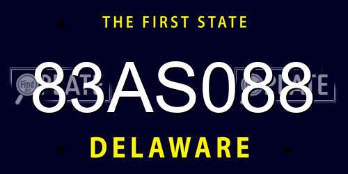 83AS088 Delaware License Plate
